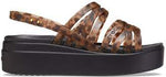 CROCS BROOKLYN TORTOISE STRAPPY LOW WEDGE