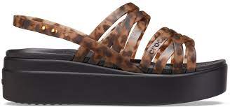 CROCS BROOKLYN TORTOISE STRAPPY LOW WEDGE